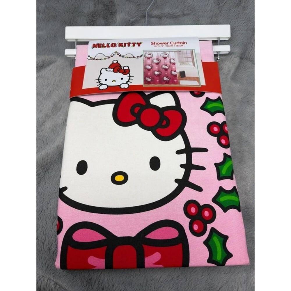 Hello kitty shower curtain Christmas themed